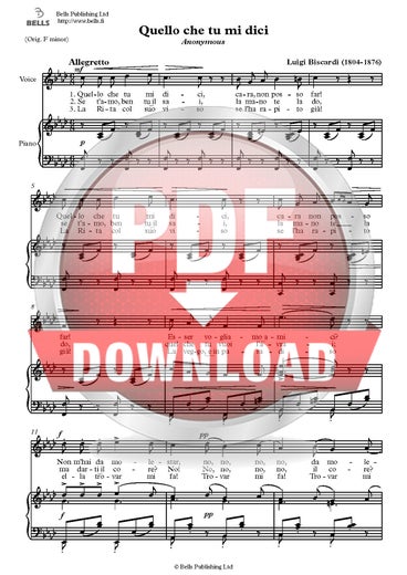 Biscardi, Luigi: Quello che tu mi dici