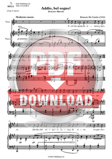 Curtis, Ernesto de: Addio, bel sogno!