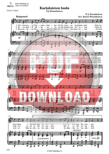 Hannikainen, P. J. (arr. Ilmari Hannikainen): Karjalaisten laulu