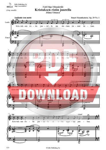 Hannikainen, Ilmari: Kristuksen ristin juurella, Op. 29 No. 1