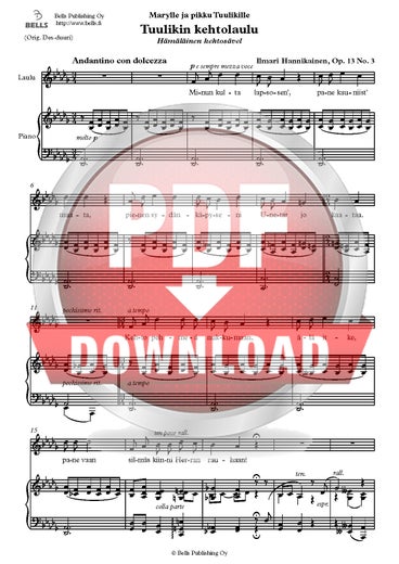 Hannikainen, Ilmari: Tuulikin kehtolaulu, Op. 13 No. 3