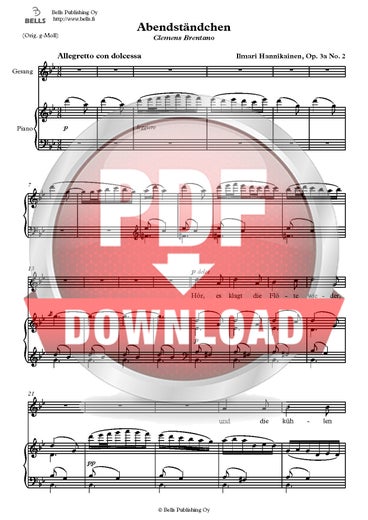 Hannikainen, Ilmari: Abendst&auml;ndchen, Op. 3a No. 2