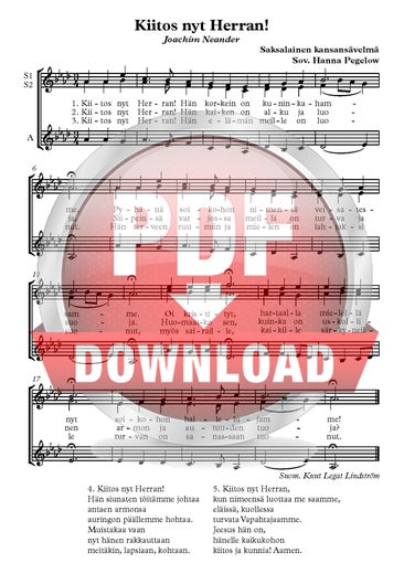 Trad. (arr. Hanna Pegelow): Kiitos nyt Herran!