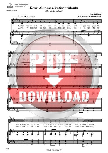 Wid&eacute;en, Ivar (arr. Ilmari Hannikainen): Keski-Suomen kotiseutulaulu